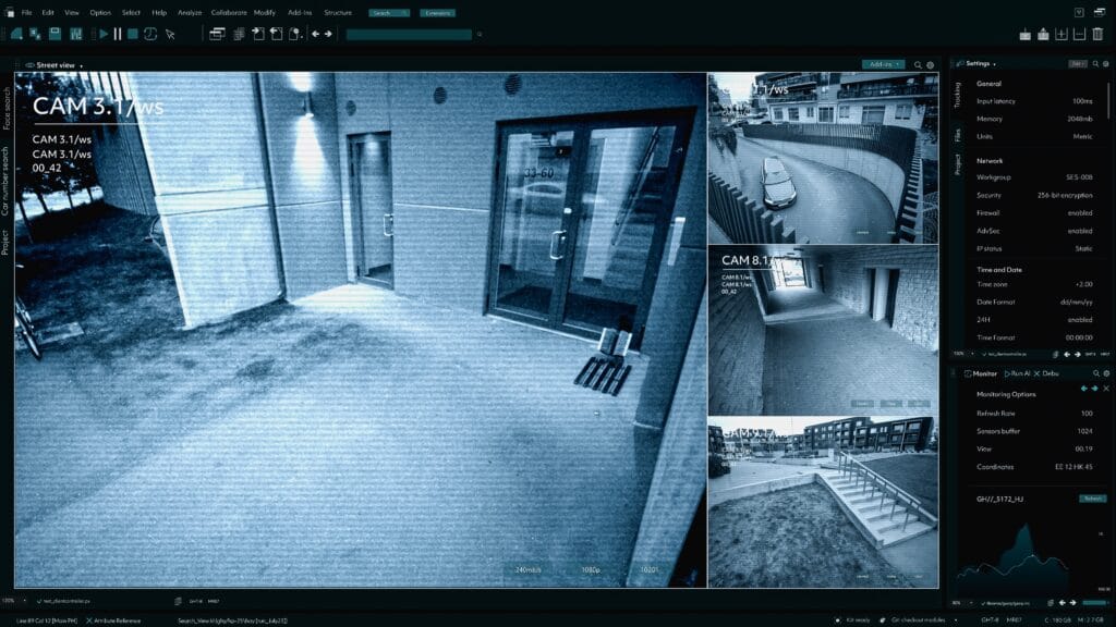 advanced security camera software display showing multiple cameras to help prevent rising crime in melbourne